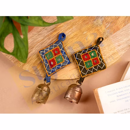 Cloth Mirror Work Bells-12732131