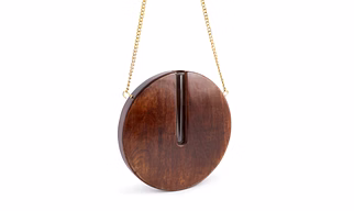 Elegant Wooden Round Hanging Planter with Glass Tube & Sling Chain