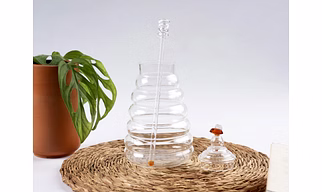 Glass Honey Pot
