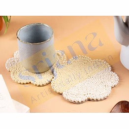 hand beaded coaster