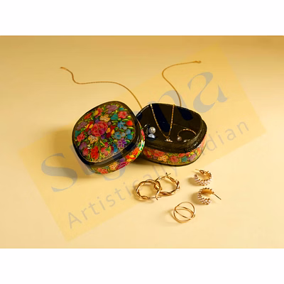hand painted paper mache box