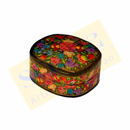 Hand Painted Paper Mache Box-1