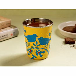 hand painted steel glass (capacity 180 ml)
