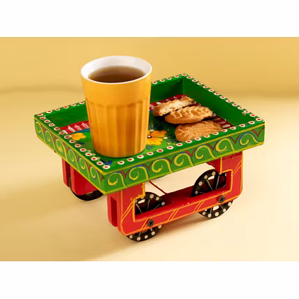 Hand Painted Wooden Thela Tray-12732699
