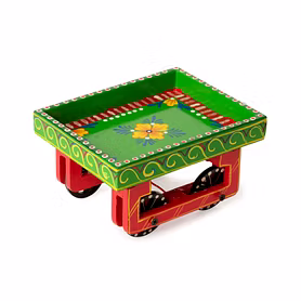 Hand Painted Wooden Thela Tray