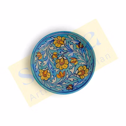 Handcrafted Blue Pottery Plate-1