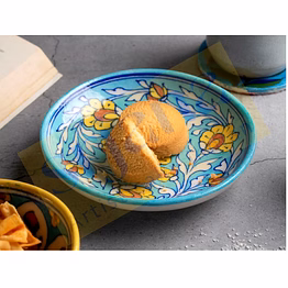 handcrafted blue pottery plate