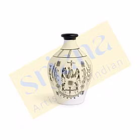 Handcrafted Terracotta Hand-Painted Vase