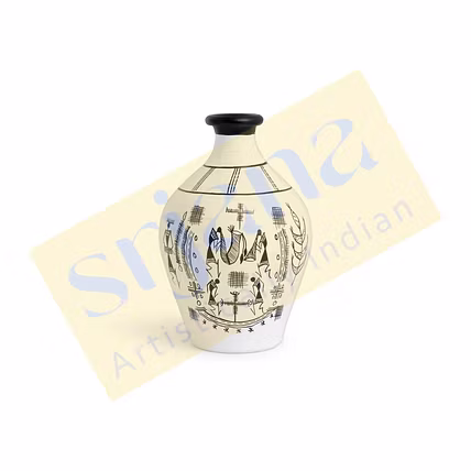Handcrafted Terracotta Hand-Painted Vase-1