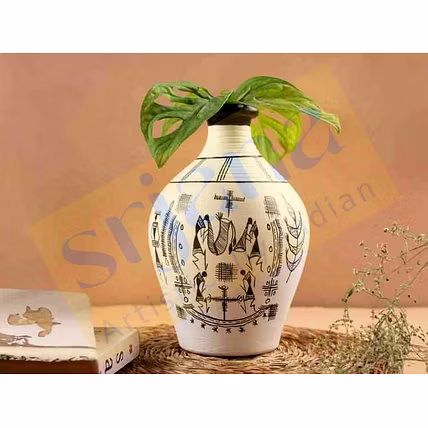 Handcrafted Terracotta Hand-Painted Vase-12732745