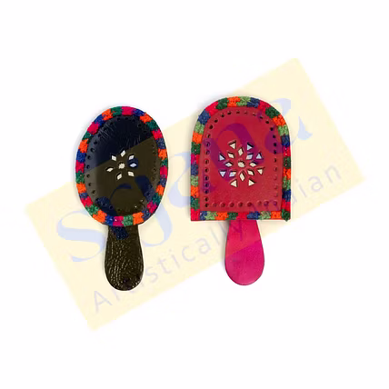 Handcrafted Vegan Leather Hand Mirror-1