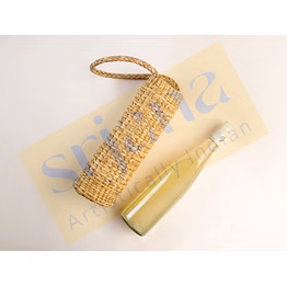 handwoven kauna grass wine bottle case
