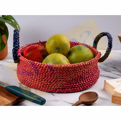 hogla grass round basket