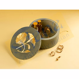 marble trinket box with mother of pearl inlay work