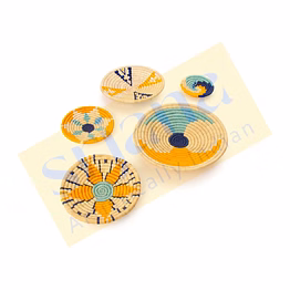 sabai grass patterned wall hanging set (set of 5)