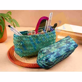 sitalpati long rectangle basket with lid