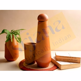 terracotta bottle with lid & tumbler