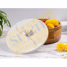 wooden round box with sunmica lid