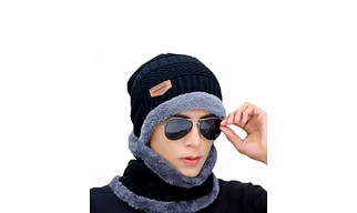 Mens woolen cap set