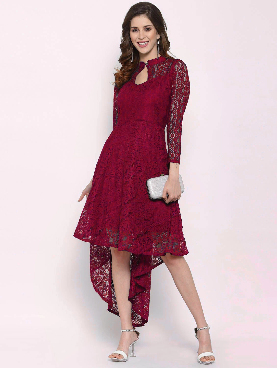 Women Coding Net With Inner High Low Dresses-3