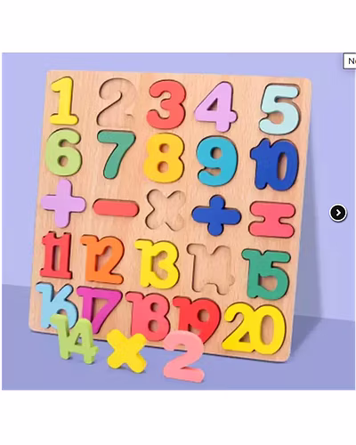 Toddler Math Adventure - Wooden Number Puzzle Board-2