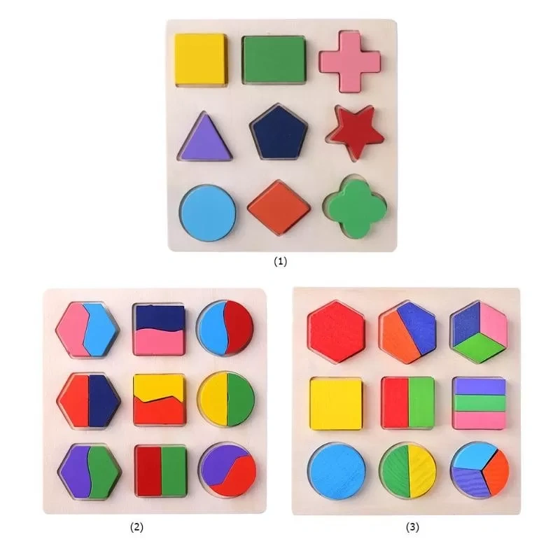 Montessori Math &amp; Shape Puzzle Set ( set of 3)-4