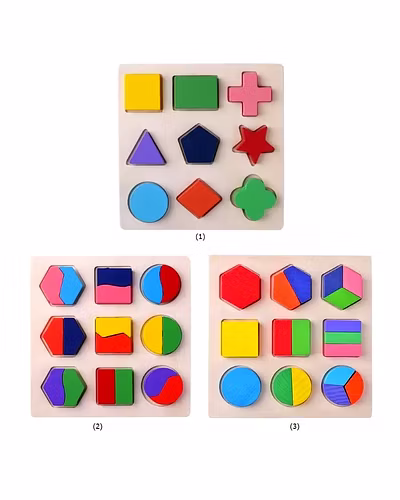 Montessori Math &amp; Shape Puzzle Set ( set of 3)-4