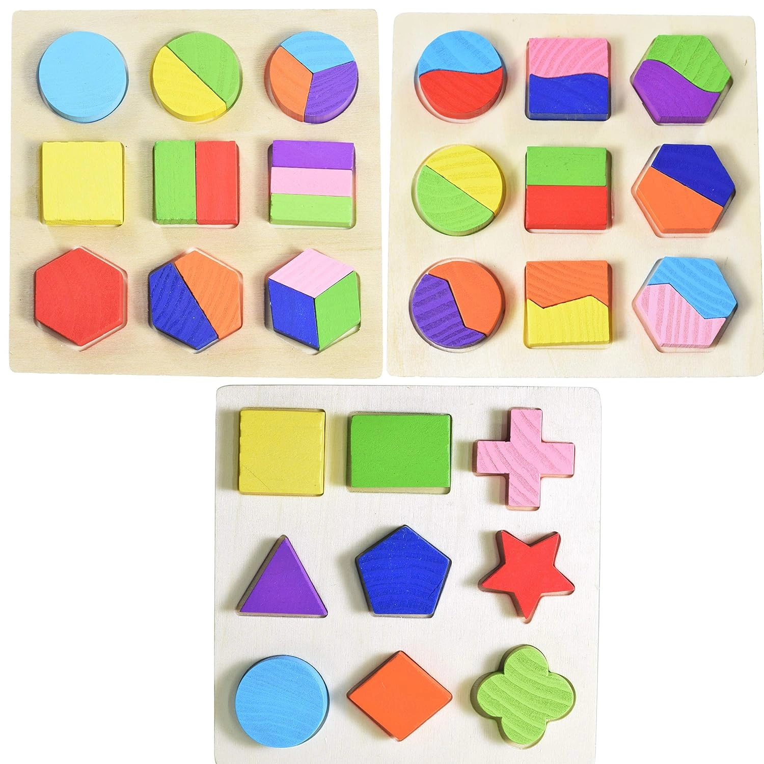 Montessori Math &amp; Shape Puzzle Set ( set of 3)-6