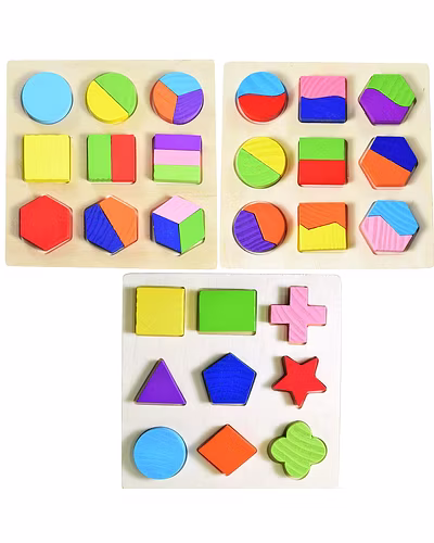 Montessori Math &amp; Shape Puzzle Set ( set of 3)-6