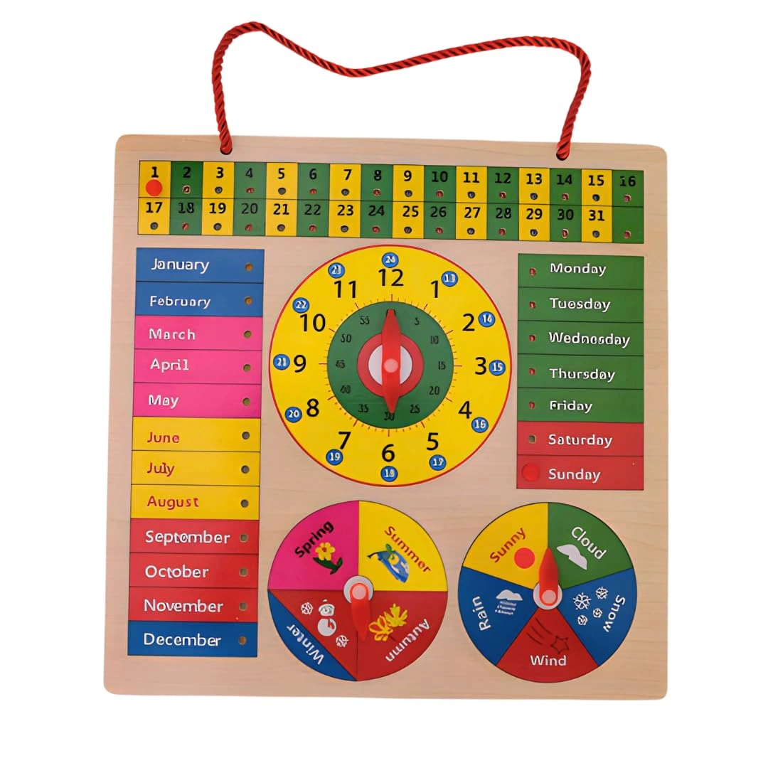 Kids Learning Calendar Board: Seasons, Weather, and Days-5