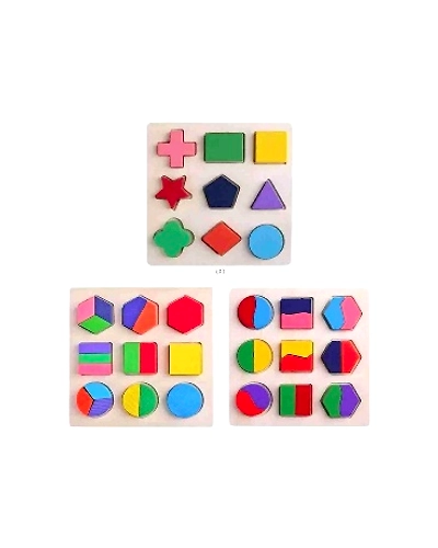 Montessori Math &amp; Shape Puzzle Set ( set of 3)-st06