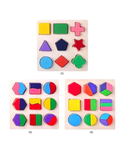 Montessori Math &amp; Shape Puzzle Set ( set of 3)-3