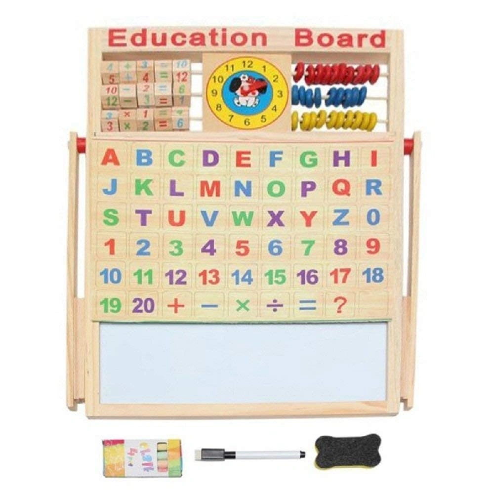 Magnetic Wooden Easel 6-in-1 Educational Learning Board for Kids-6