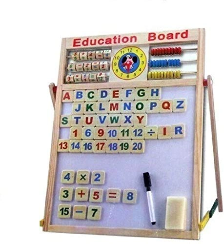 Magnetic Wooden Easel 6-in-1 Educational Learning Board for Kids-5