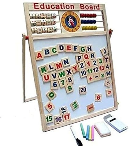 Magnetic Wooden Easel 6-in-1 Educational Learning Board for Kids-2