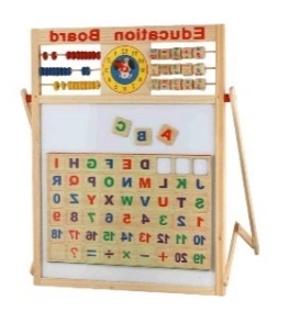 Magnetic Wooden Easel 6-in-1 Educational Learning Board for Kids-3