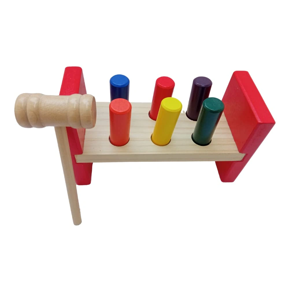 Hammer and Peg Wooden Toy with Wooden Bench-4