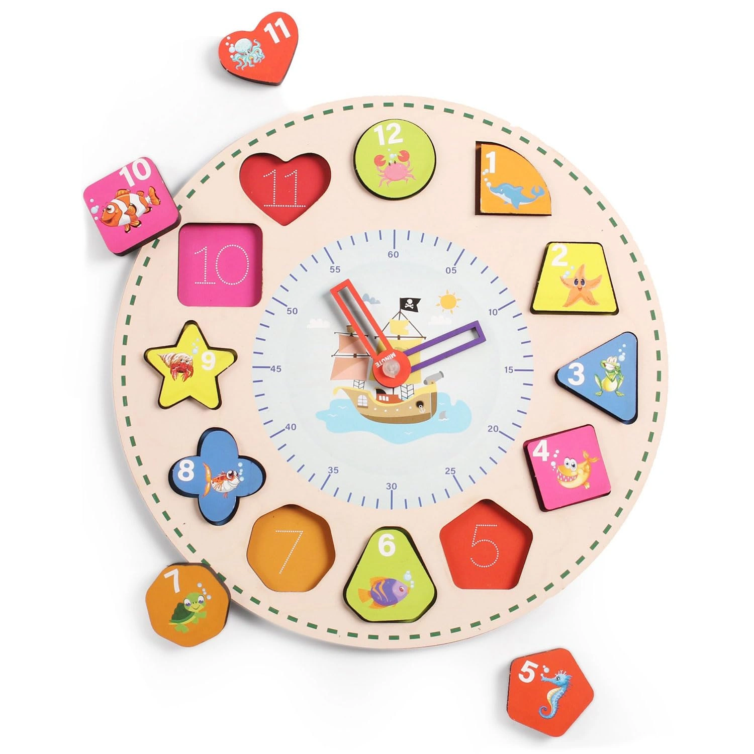 Montessori Clock Wooden Toys For Babies-5