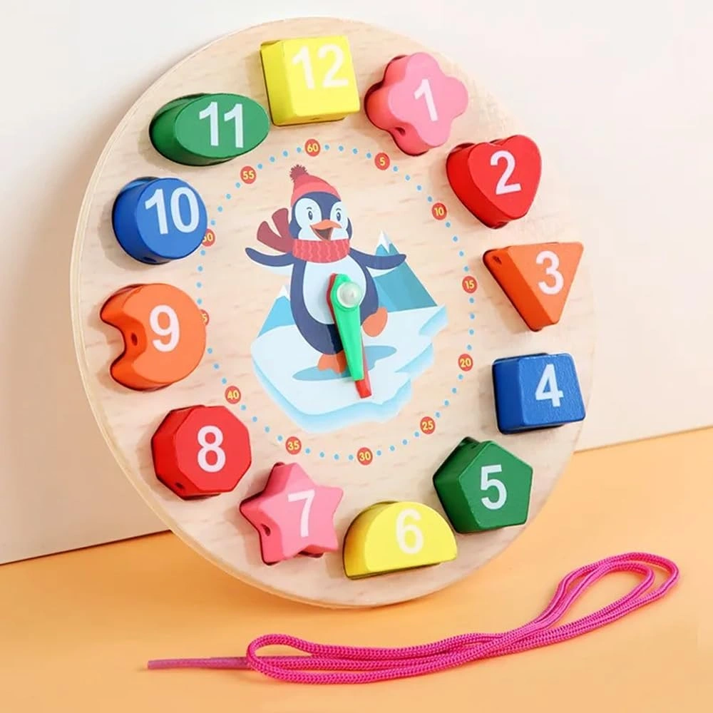 Montessori Clock Wooden Toys For Babies-4