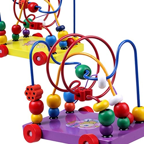 Pull Toy Large Wooden Circle Beads Maze Roller Coaster-8