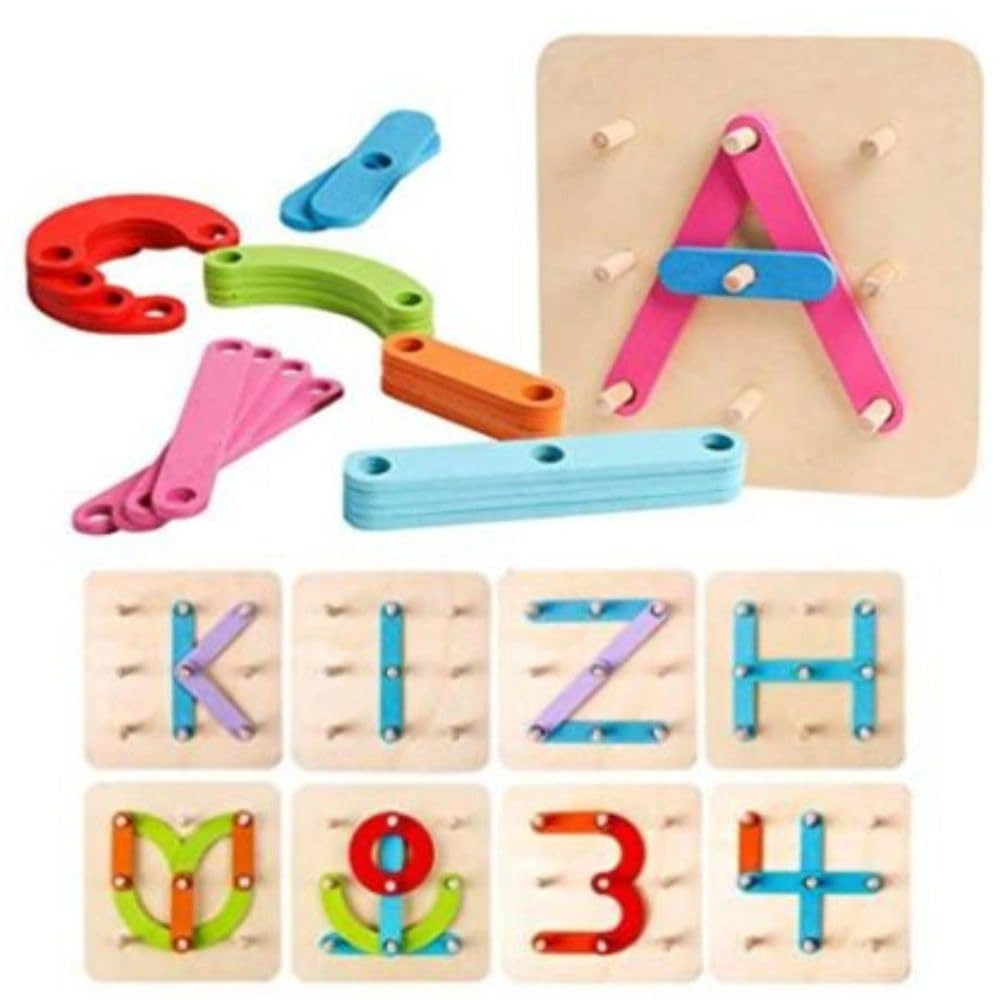 Wooden Alphabet Numbers construction Hundred Change Collage-4