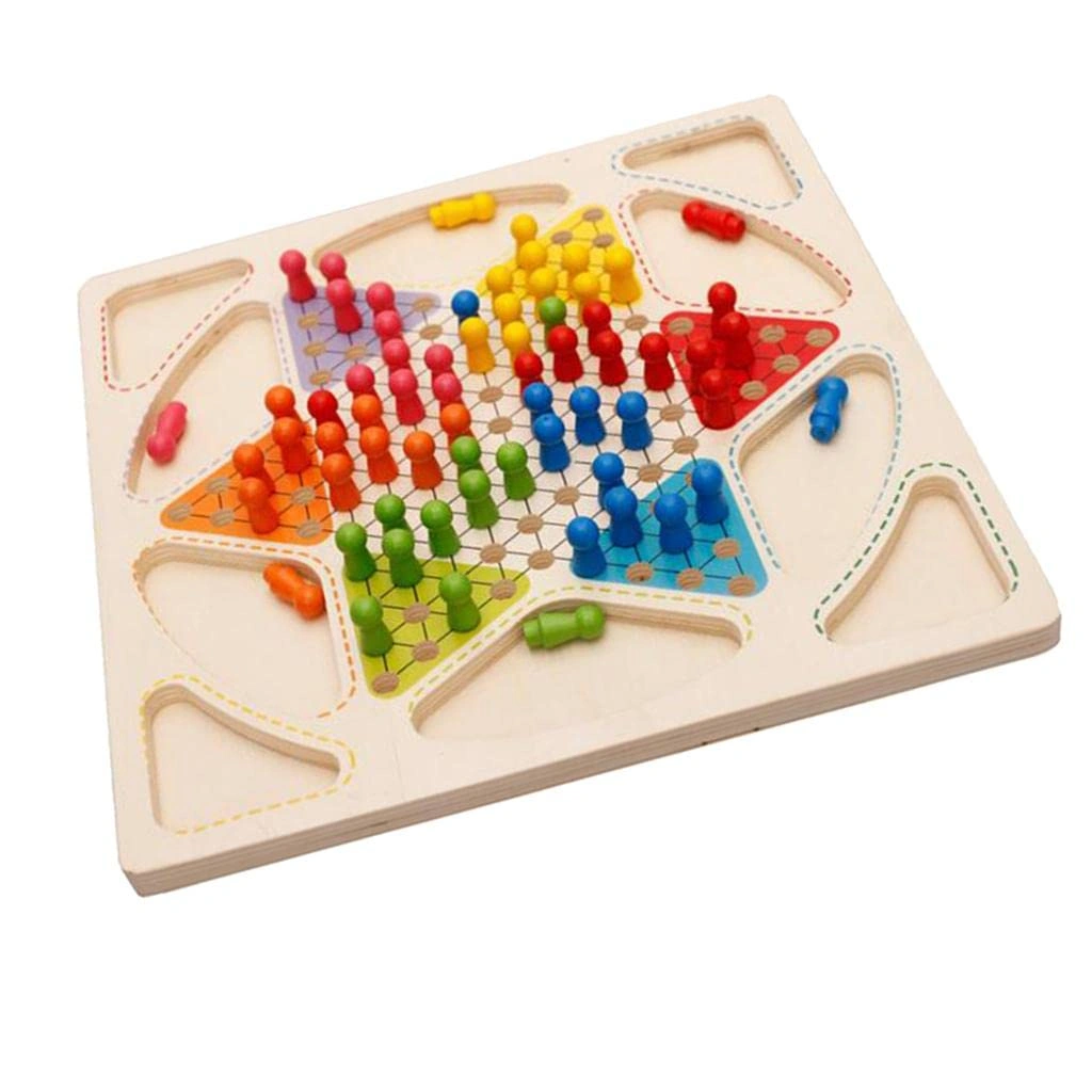 Wooden 2-in-1 Board Game, Crazy Chinese Checkers and Ludo Games for Kids-7