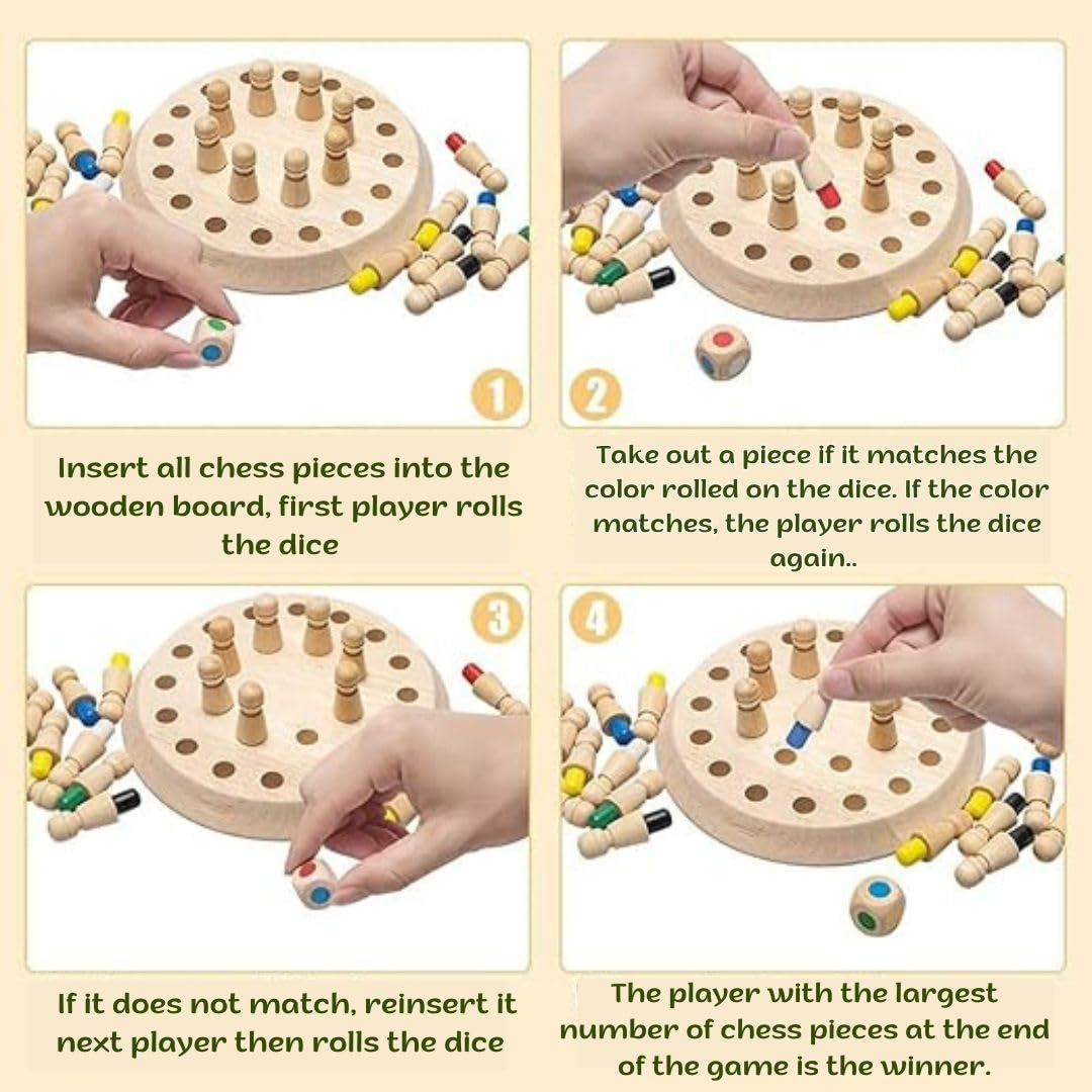 Wooden Memory Match Stick Chess Game-5