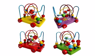 Pull Toy Large Wooden Circle Beads Maze Roller Coaster