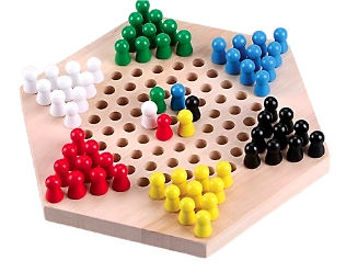 Traditional Hexagon Wooden Chinese Checkers Family Game Set-ST42