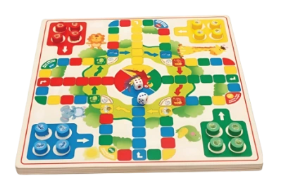 Wooden 2-in-1 Board Game, Crazy Chinese Checkers and Ludo Games for Kids-ST43