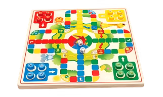 Wooden 2-in-1 Board Game, Crazy Chinese Checkers and Ludo Games for Kids