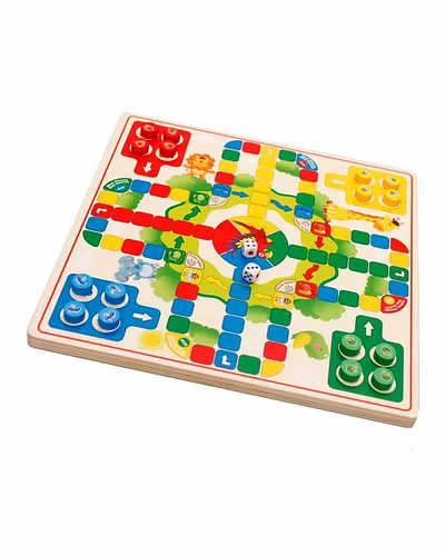 Wooden 2-in-1 Board Game, Crazy Chinese Checkers and Ludo Games for Kids-1