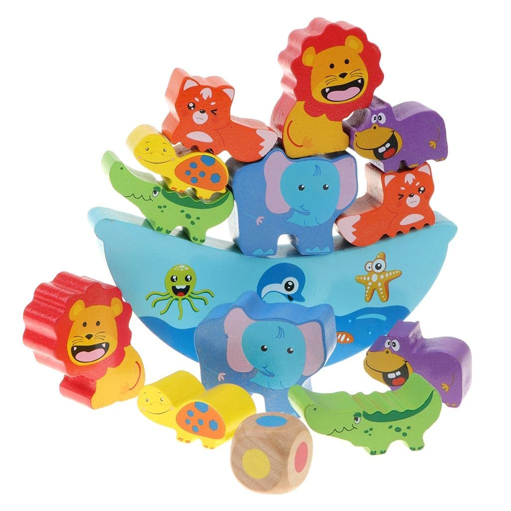 Wooden Animal Stacking Blocks-2