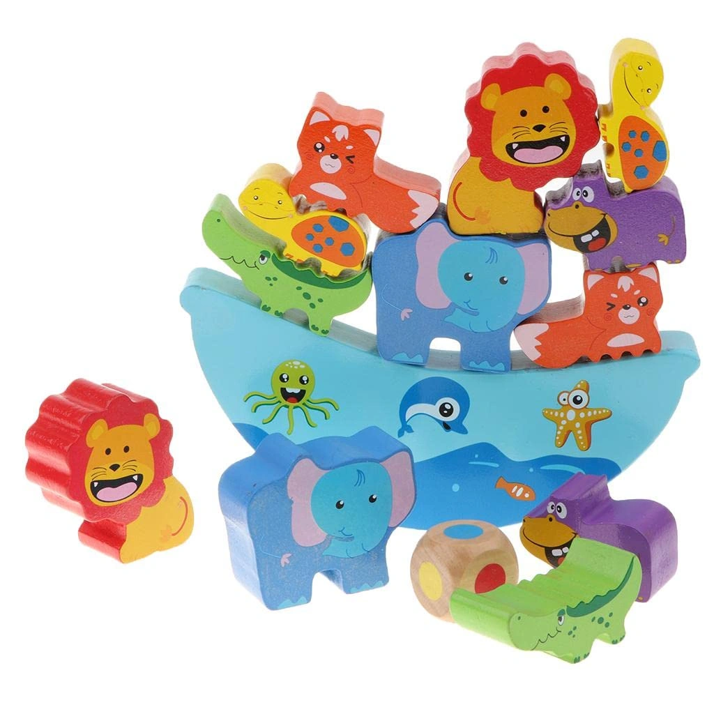 Wooden Animal Stacking Blocks-3